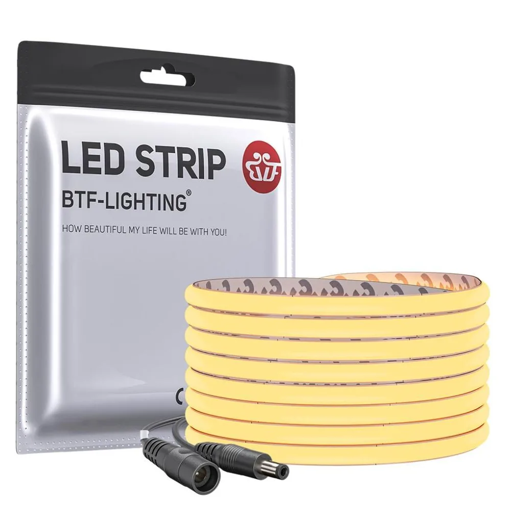 COB LEDテープライト 5m 電球色 2700K 24V 幅3mm 調光