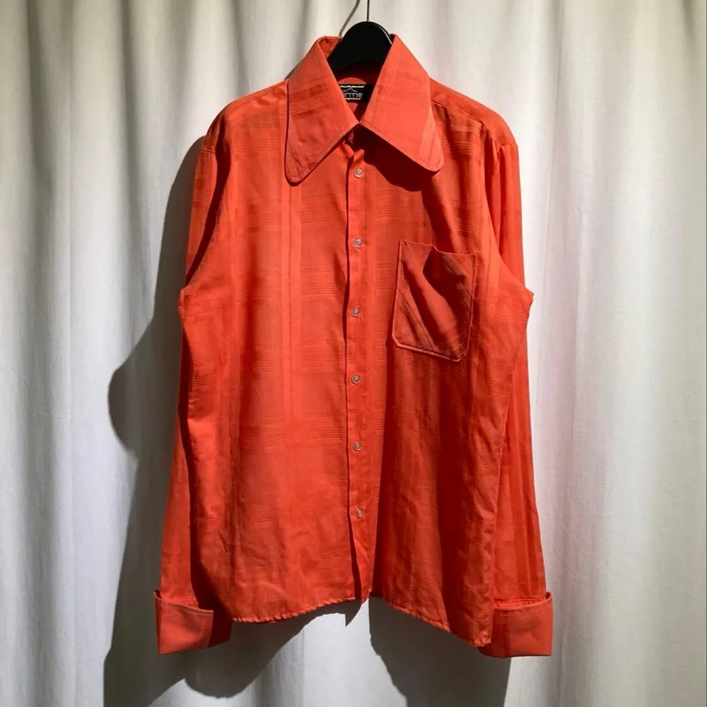 70's【santis】 vintage ユーロ デザインシャツ チェック柄