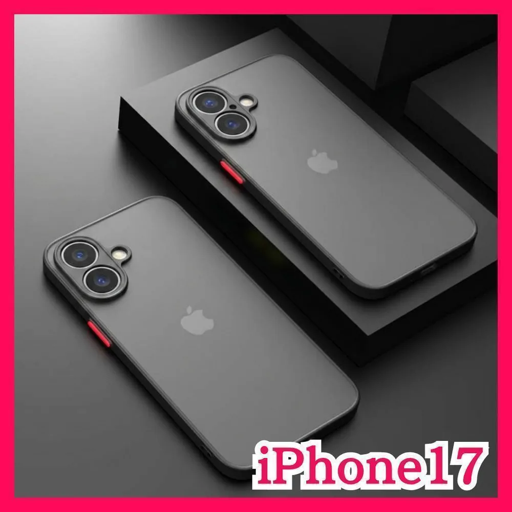 【新品】iPhone17 スマホケース ソフトケース 半透明 ブラック