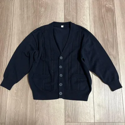 キッズ カーディガン ニット セーター トップス 110 ブラック