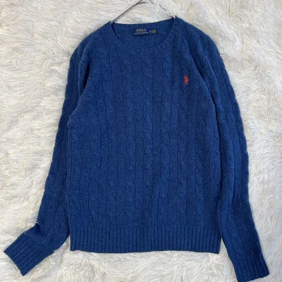POLO RALPH LAUREN ラルフローレン ケーブルニット ブルー XS