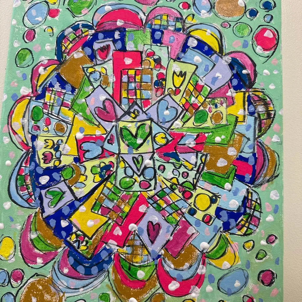 ハンドメイド アートパネル 抽象画 ポップ