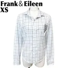 【美品】 Frank&Eileen 長袖シャツ XS 白×青チェック BARRY