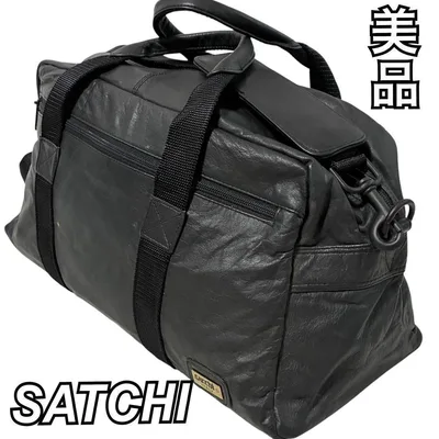 SATCHI サッチ ボストンバッグ ビジネスバッグ 2way レザー ブラック