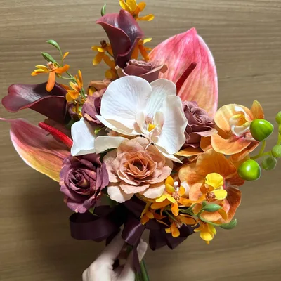 ウェディングブーケ ブートニア セット 造花
