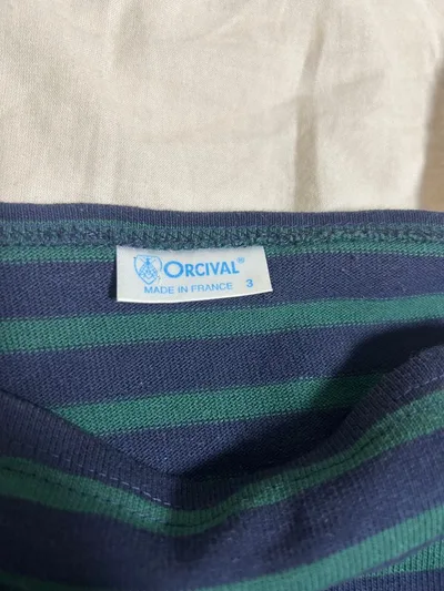 ORCIVAL ボーダーカットソー ネイビー×グリーン サイズ3