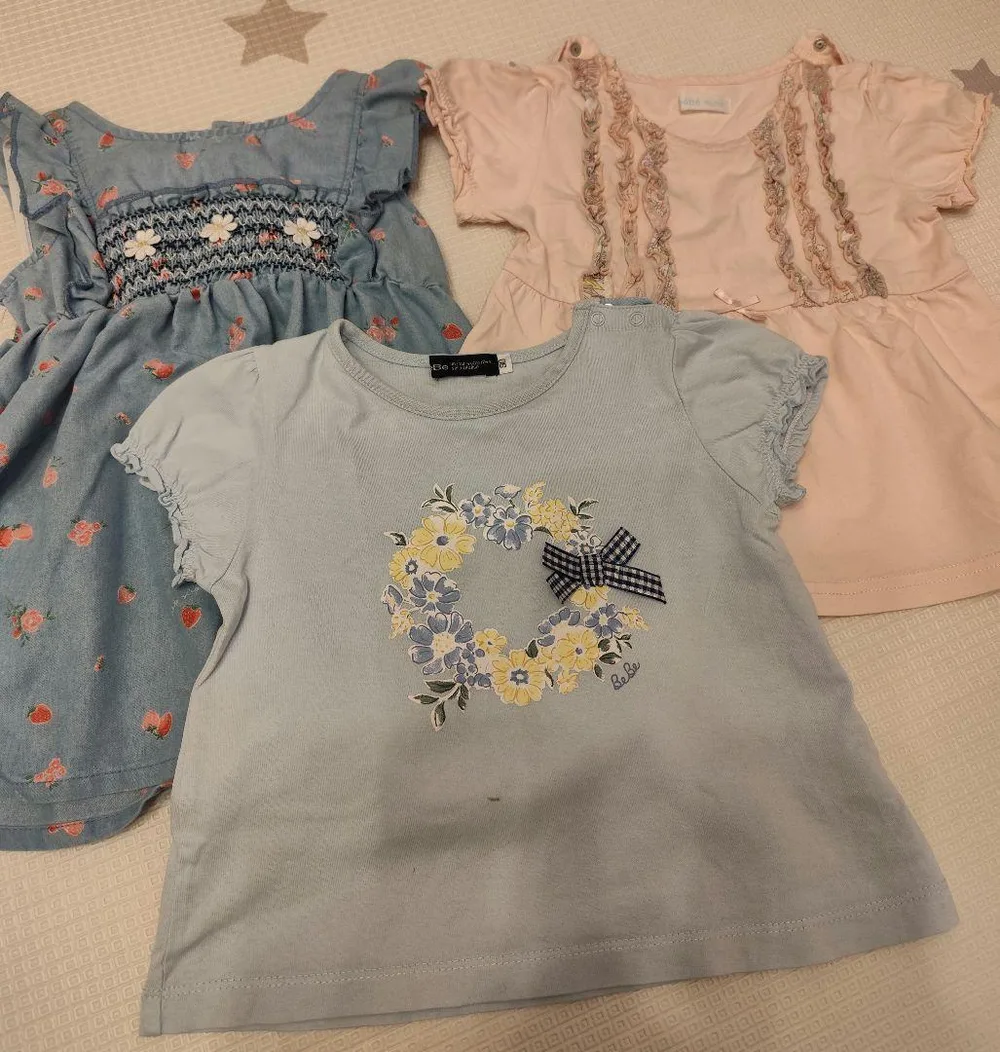 (まとめ売り)90cmキッズトップス3点セット*slipslap,bebe