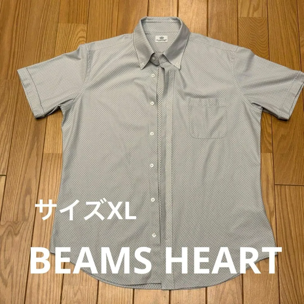 BEAMS HEART 半袖ボタンダウンシャツ チェック柄 XL