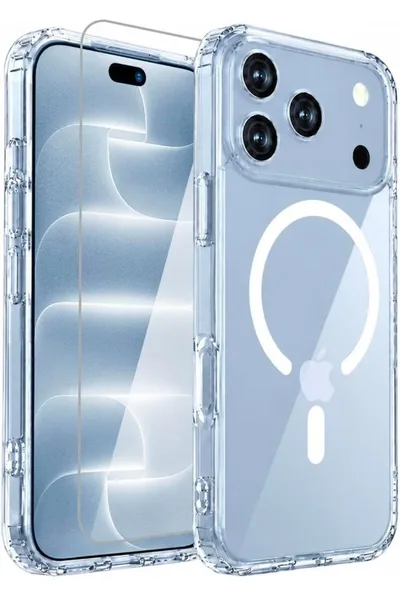 เคสใสที่เข้ากันได้กับ iPhone 18 Pro MagSafe พร้อมฟิล์มกระจก