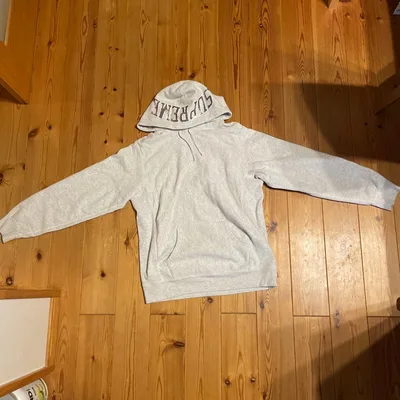 Supreme フードスパンコール パーカー グレー