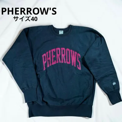 完売品 PHERROW'S スウェット 黒 フェード ヴィンテージ加工 L