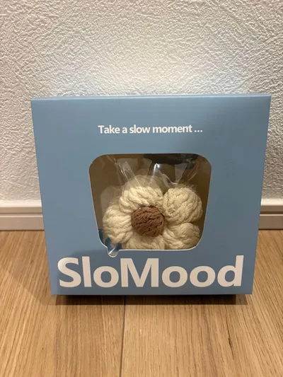 SloMoodまんまニット フラワー ホワイト
