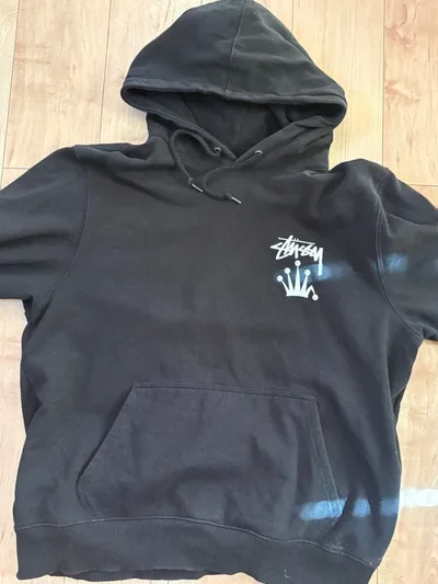 STUSSY クラウンロゴ パーカー ブラック