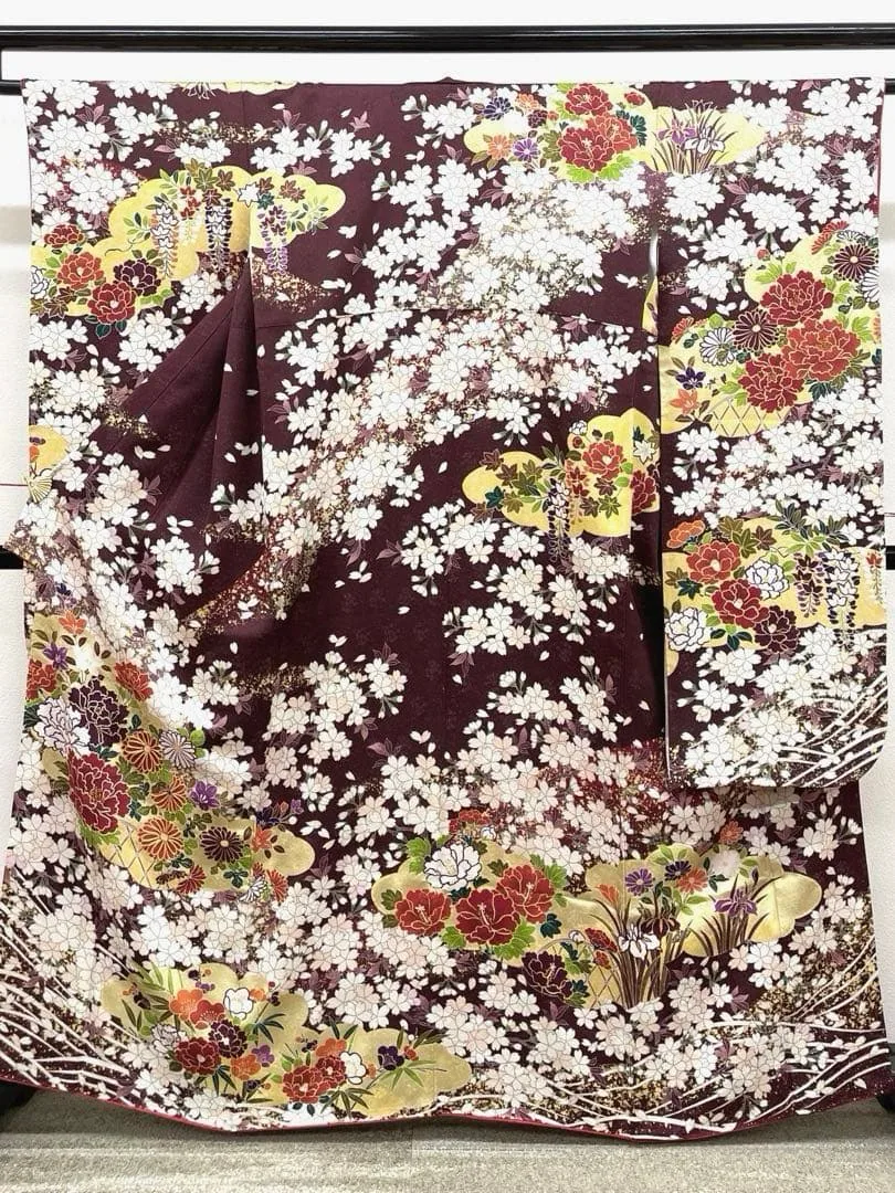 振袖 金駒 金彩 銀通し 紋意匠 身丈158cm 撥水加工済 HKT280