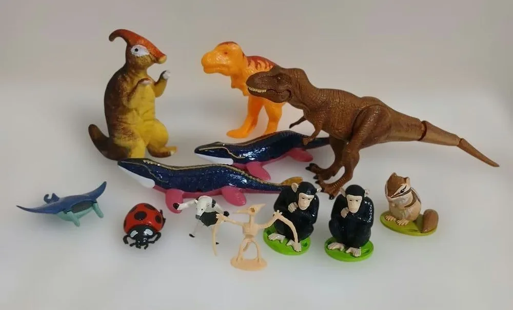 ミニチュアフィギュア 動物 恐竜 5体セット バスボブ7体セット