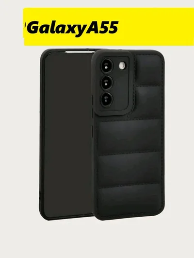 GalaxyA55 ぷっくり オシャレ 黒色 Galaxyケース