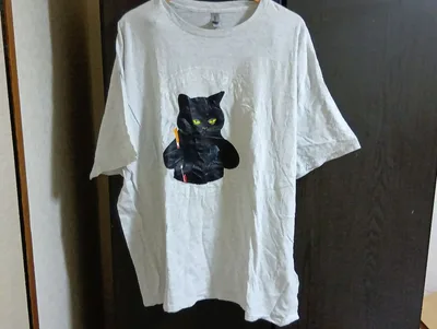半袖Tシャツ ホワイト 猫 グラフィック プリント 471