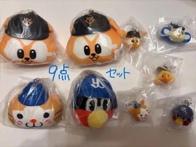 プロ野球 マスコット フェイスぬいぐるみ めじるしアクセサリー 9点セット