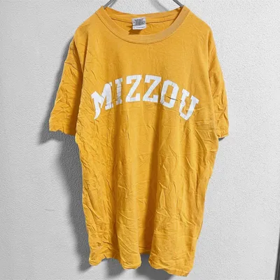 ギルダン GILDAN 半袖Tシャツ カレッジロゴ プリント M イエロー