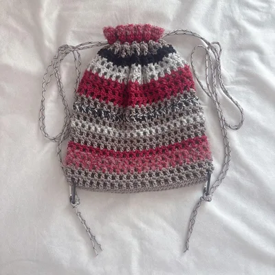 knapsack ハンドメイド ナップサック リュック バッグ 編み物 y2k