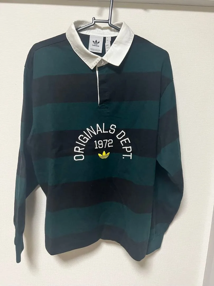 adidasオリジナルス ストライプポロシャツ・S サイズ