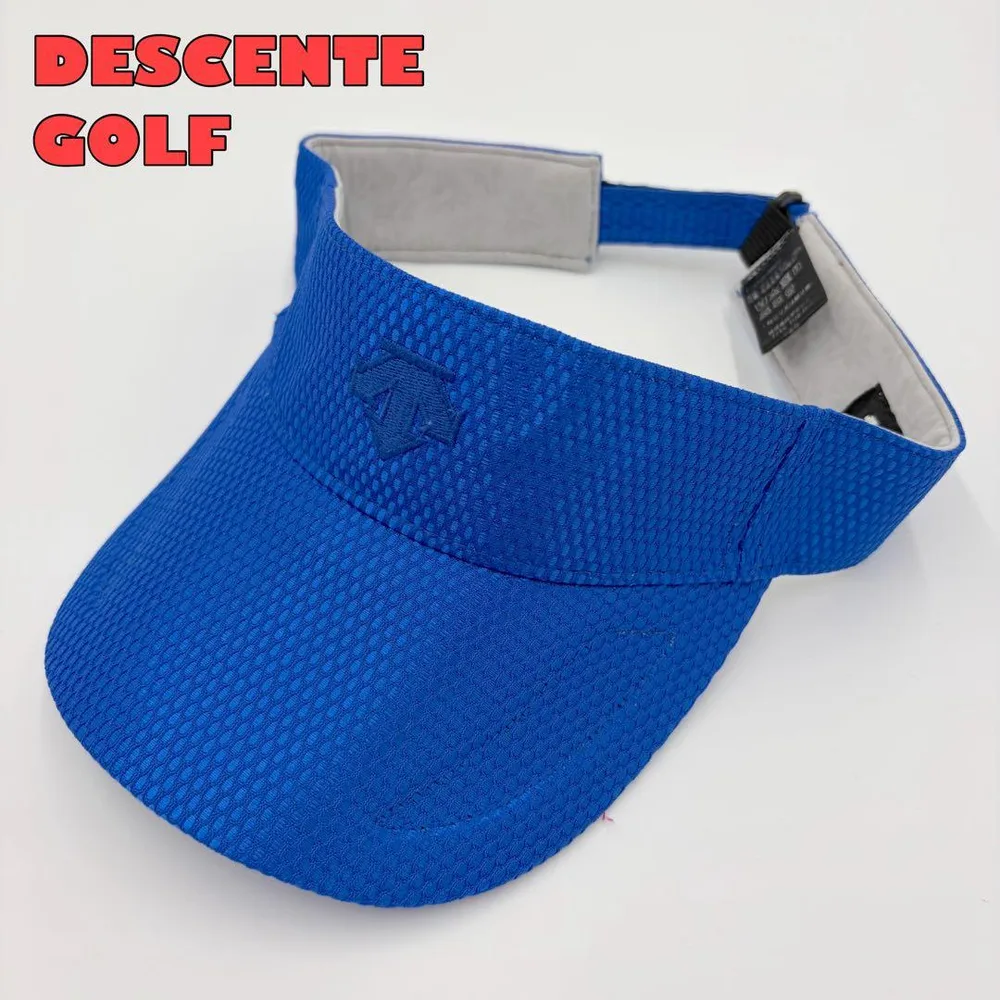 【デサント GOLF】サンバイザー ゴルフ メッシュ ロゴ刺繍 帽子 スポーツ