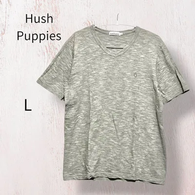 ハッシュパピー Vネック 半袖Tシャツ L グリーン系 杢カラー メンズ