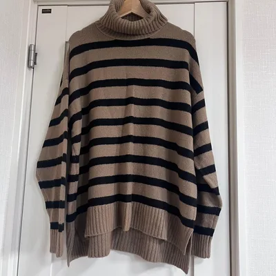Chaco closet オーバーサイズ タートルネック ボーダー ニット
