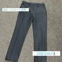 23区GOLF ストライプ柄 ゴルフパンツ スラックス グレー 78