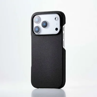 【新品/黒】iPhone17Pro対応 薄型×超軽量オープン型ソフトレザーケース
