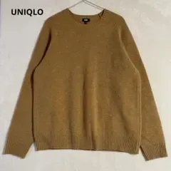 UNIQLO クルーネックセーター XL からし色 マスタード系 ウール100%
