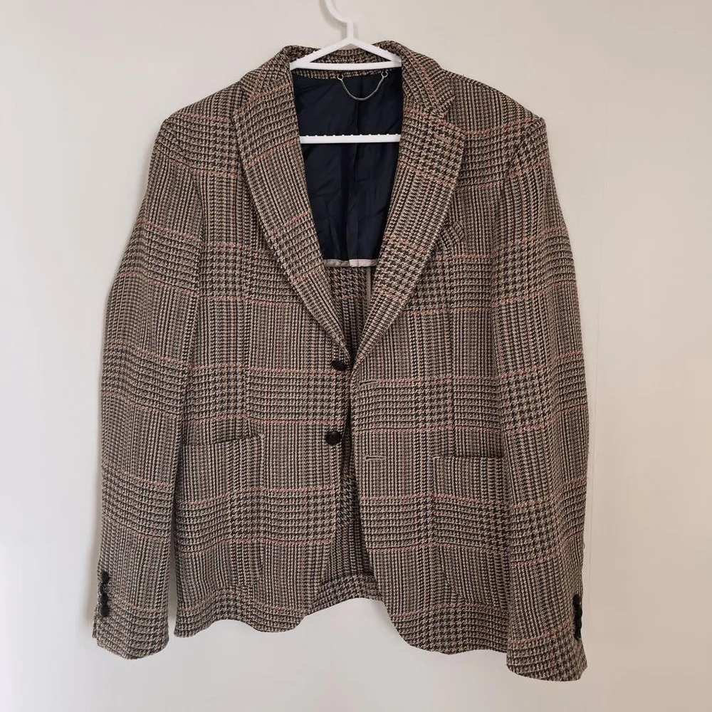 テーラードジャケット チェック柄 ブラウン系 ZARA