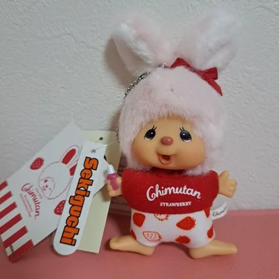 新品 モンチッチ チムたん いちごだいすきフラットSS キーチェーン
