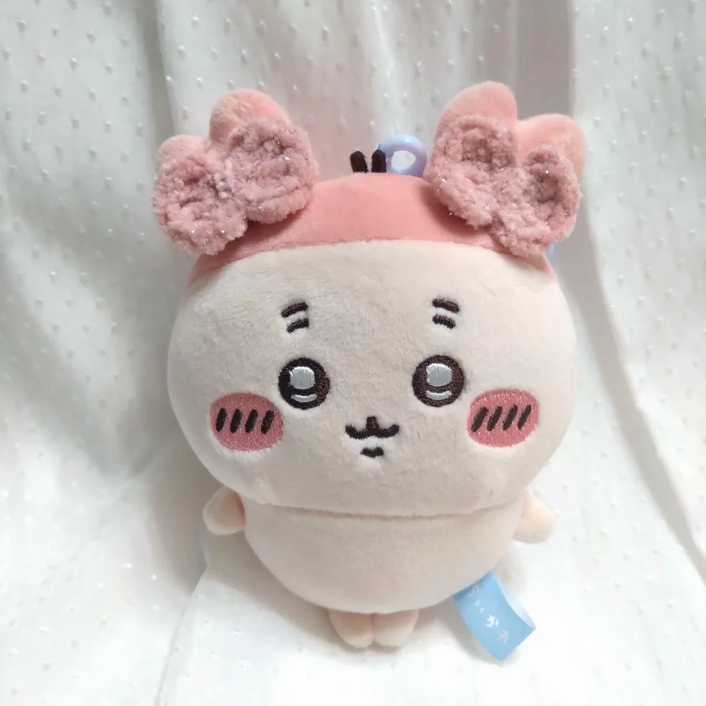 ぬい服 耳飾りリボン ピンクラメ ちいかわ 古本屋 まるぷわマスコット用