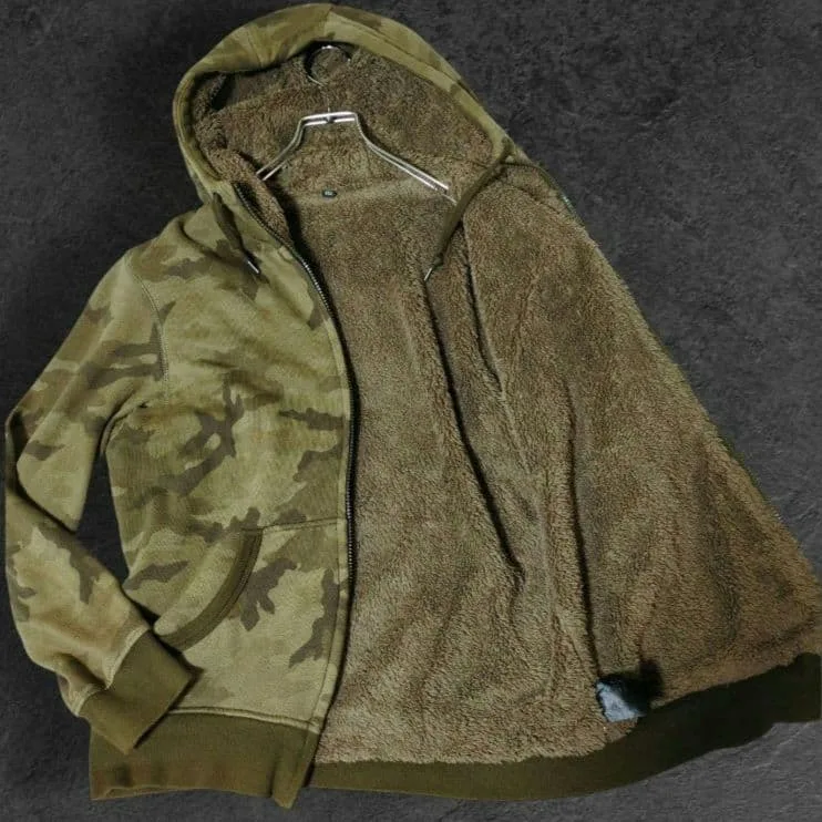 UNIQLO CAMO PARKA BOA FLEECE Y2K KHAKI