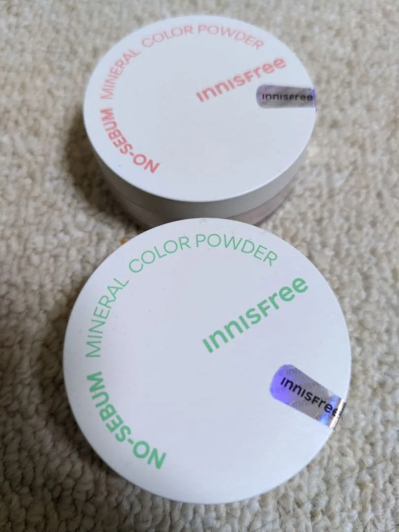 innisfree ノーセバム ミネラルカラーパウダー 2 グリーン 3 ピーチ