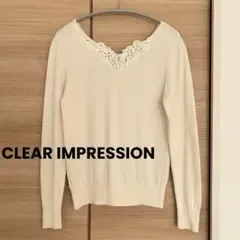 CLEAR IMPRESSION 2WAYネックレースVネックニット 長袖