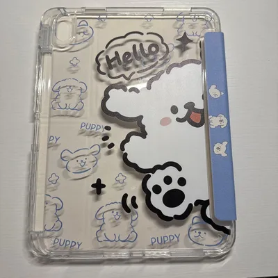 iPadケース 犬柄 クリアケース スタンド機能付き