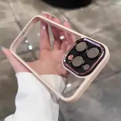 高品質! iPhone14ケース 金属カメラカバー 耐衝撃 ピンク 02