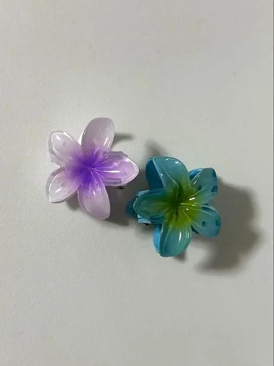 ハイビスカス フラワーモチーフ ヘアクリップ 2個セット