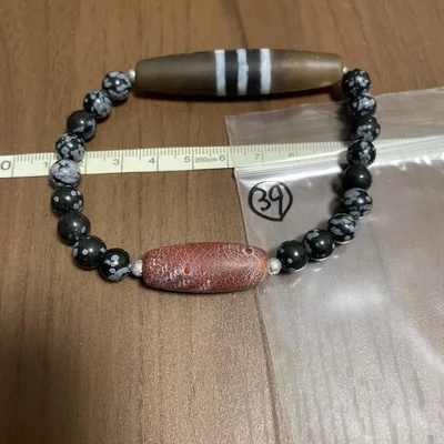 天然石 天珠 ブレスレット 紋様入り 39