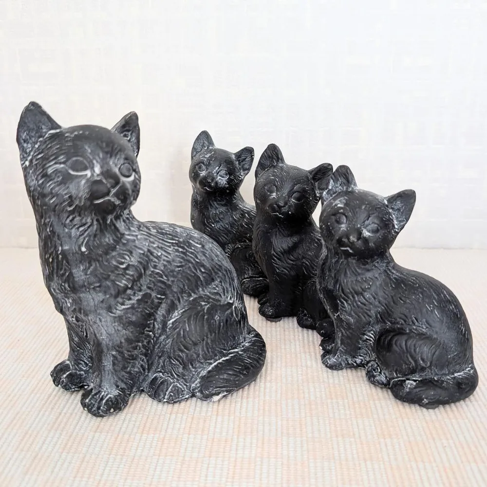 黒猫 ねこ 陶器 インテリア 置物 飾り物 ガーデニング 動物 cat