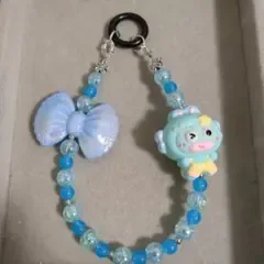 スマホストラップ ビーズ リボン キャラクター