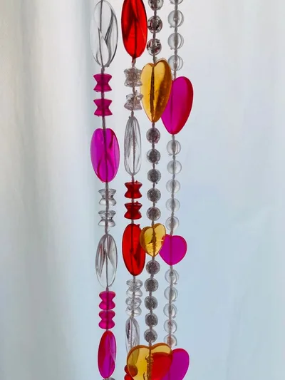 ビーズカーテン ビーズのみ 約65cm×4本 レトロポップ お試し用