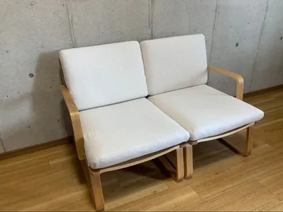 【長野市引取限定】無印良品 リビングでもダイニングでもつかえる ソファチェア2脚