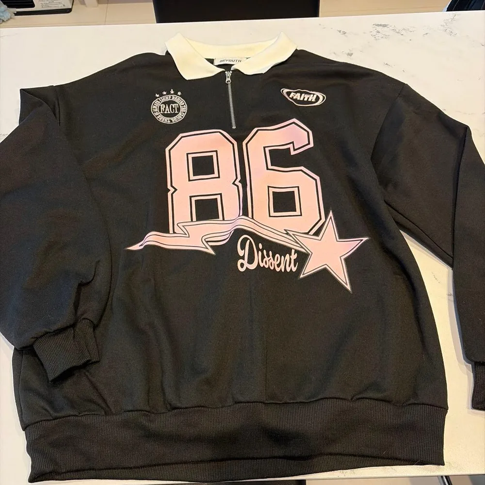BEYOUTH ハーフジップ スウェット 86ロゴ Mサイズ BLACK