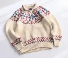 ノルディック柄 ハーフジップ ニット セーター