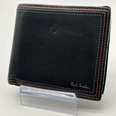 Paul Smith 二つ折り財布 ブラック マルチステッチ