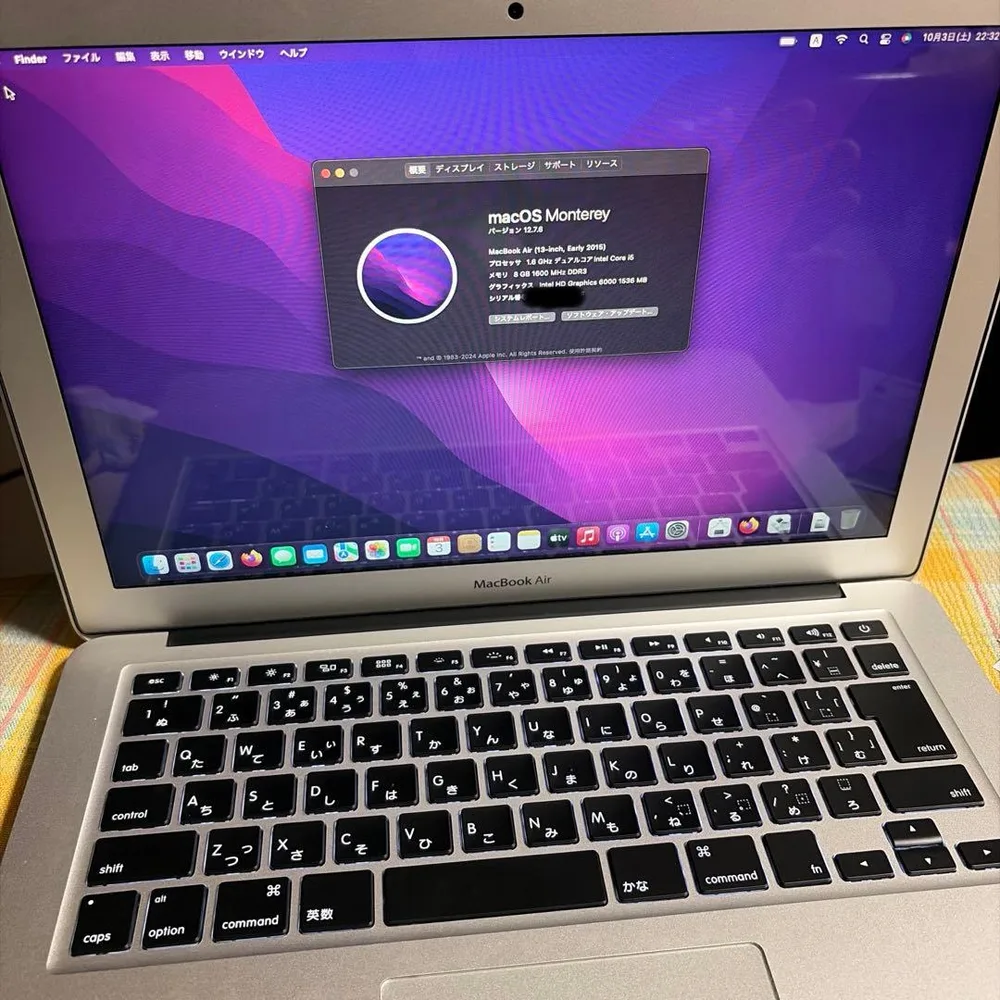 MacBook Air Early 2015 13インチ A1366