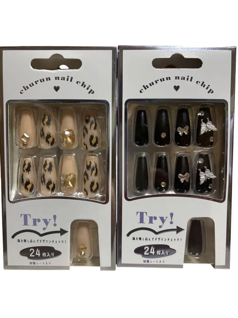 churun nail chip ネイルチップ 2点セット
